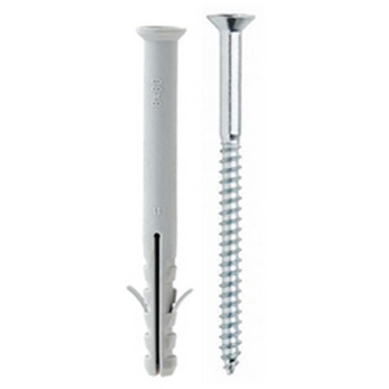 foto del prodotto conf 100 tasselli in nylon prolungato 8x80 con due alette vite tps a legno impronta a croce tipo z tecfi
