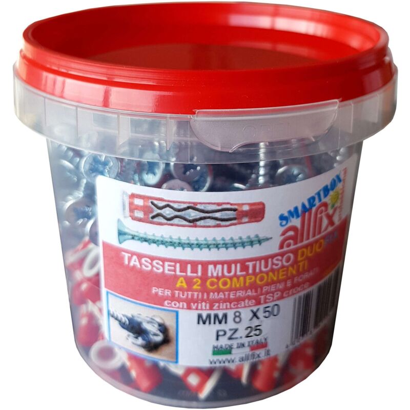 foto del prodotto conf. 25 tasselli duo fix con vite 8x50 mm
