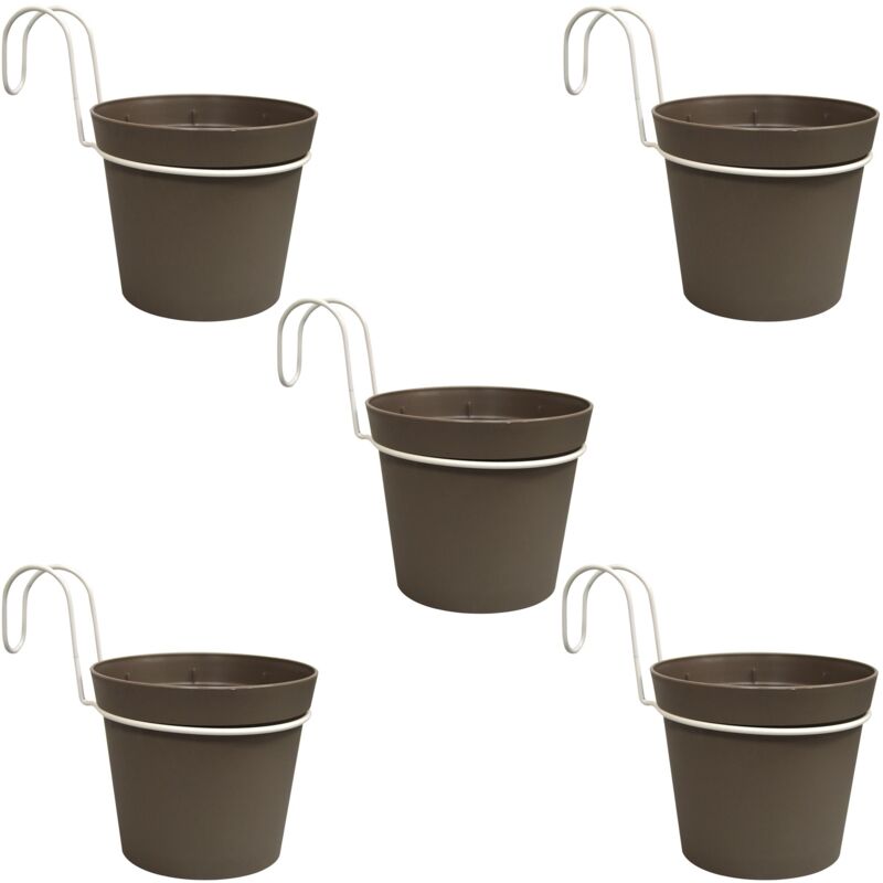 foto del prodotto conf. 5 vasetti diam.cm.12 c/agganci tortora