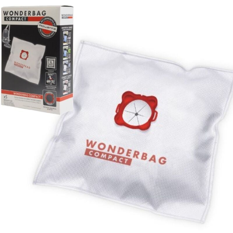 foto del prodotto conf.5pz sacchetti wonderbag originali rowenta compacteo powerspace ro5253