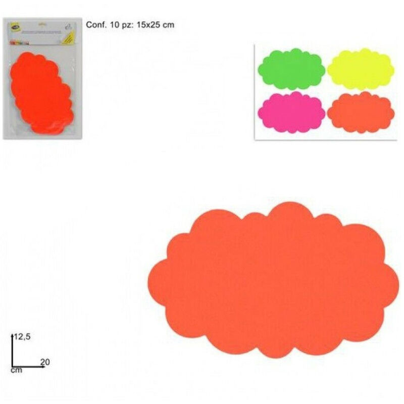 foto del prodotto confezione 10 pezzi cartoncino segnaprezzo nuvola colorato negozi offerte trade shop traesio