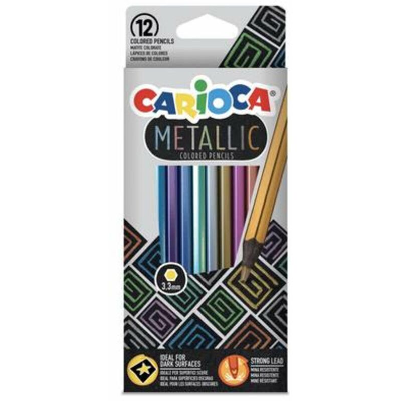 foto del prodotto confezione 12 matite metallic colori assortiti