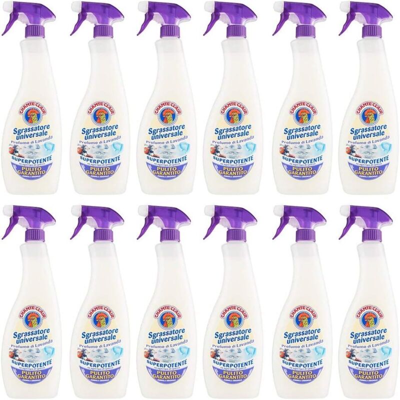 foto del prodotto confezione 12pz sgrassatore 700ml pulito garantito fragranza lavanda chanteclair