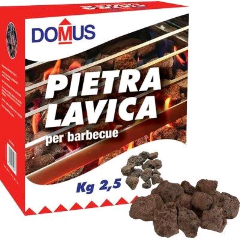 foto del prodotto confezione 2,5 kg pietra lavica per barbecue bbq grill in scatola domus
