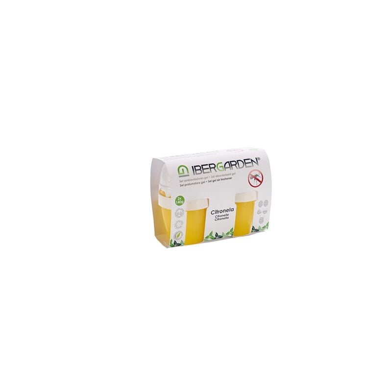 foto del prodotto confezione 2 gel 140g deodorante per ambienti citronella antizanzare 82467 ibergar