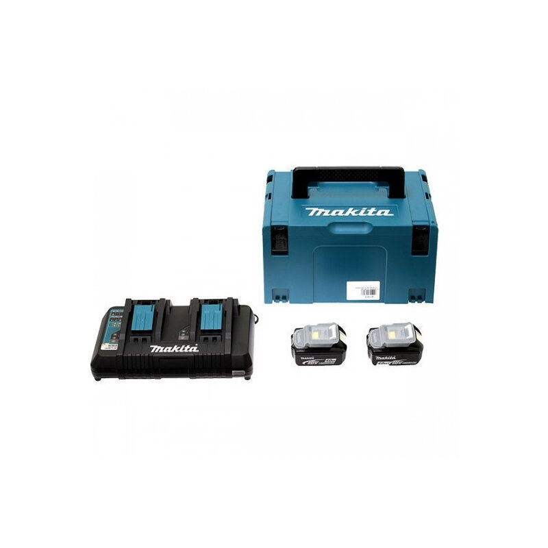 foto del prodotto confezione 2 x bl1850 5ah caricatore dc18rd makpac makita 197629 2
