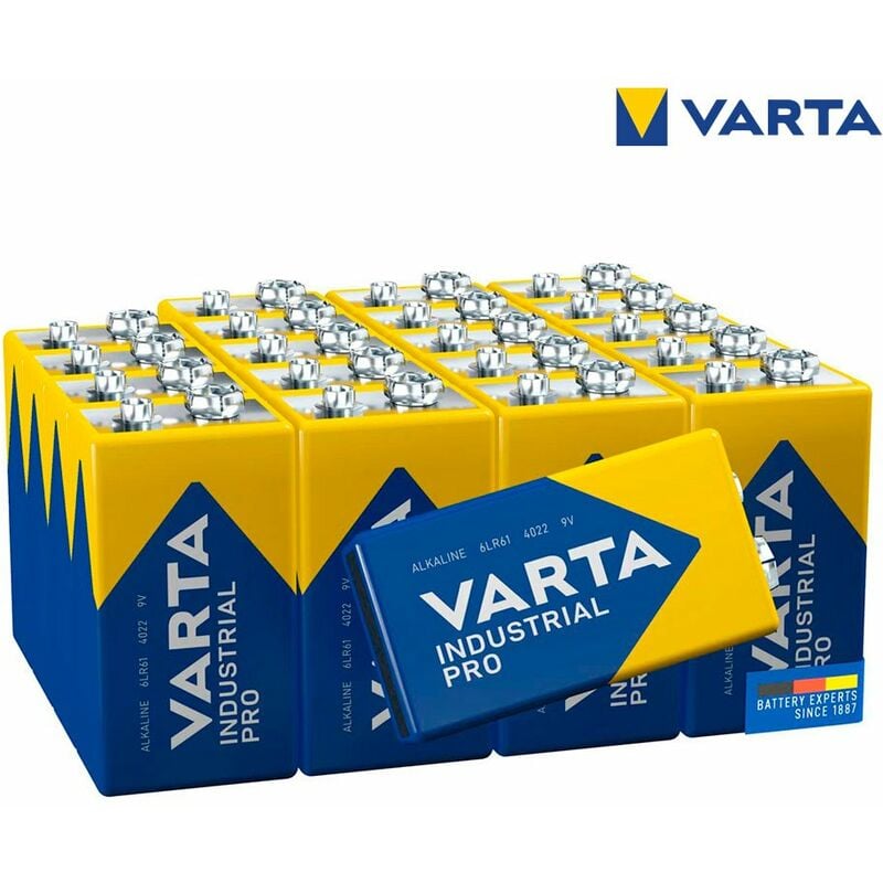 foto del prodotto confezione 20 batterie 9v 6lr61 varta industrial pro 26,5x17,5x48,5mm