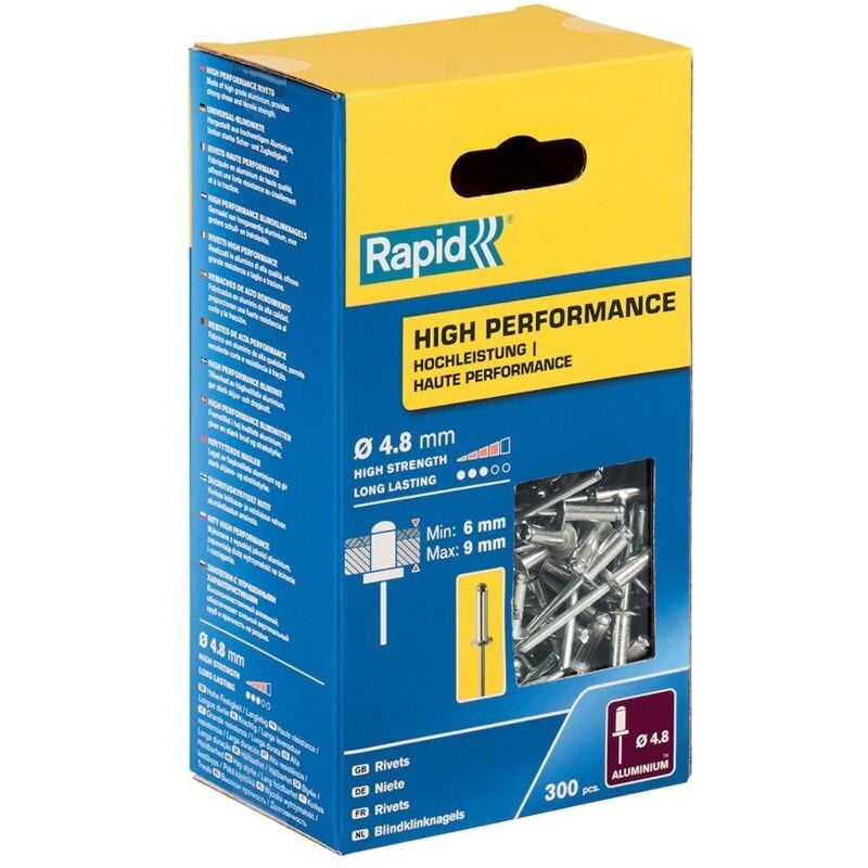 foto del prodotto confezione 300 rivetti 4,8x12mm - alte prestazioni 5001436 rapid o