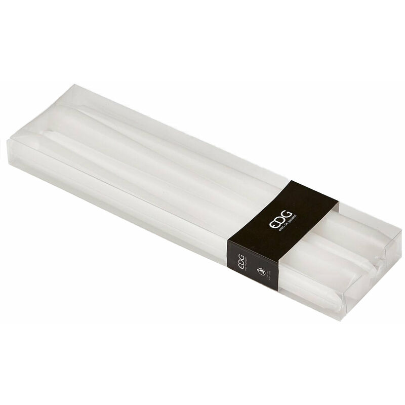 foto del prodotto confezione 4 candele in cera stelo h 25 cm decorazione luminosa 2.10 edg bianco