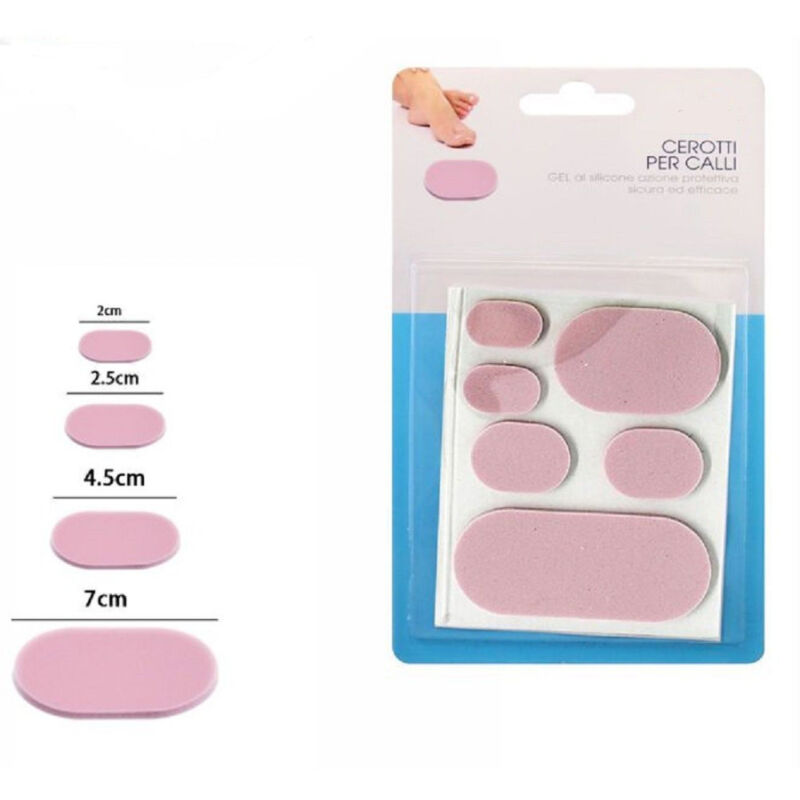 foto del prodotto confezione 6pz cerotti misti per calli protezione cura piedi 53494a gel silicone trade shop traesio