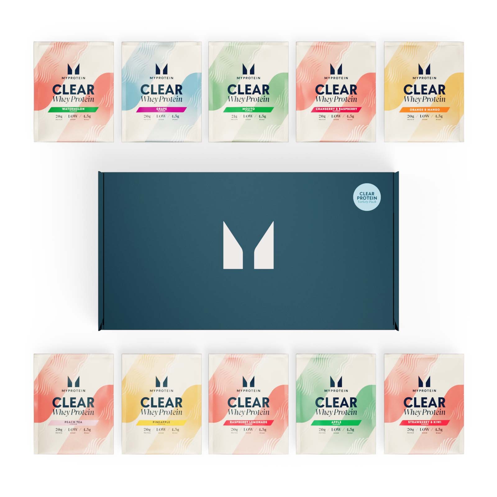 foto del prodotto confezione assortita clear protein