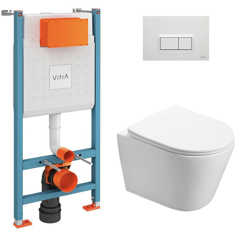 foto del prodotto confezione bati support v fix core wc senza flangia swiss aqua technologies infinitio placca, bianco lucido v fixinfinitio vitra