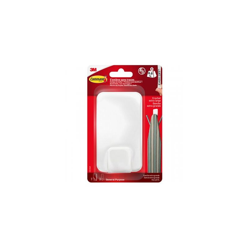 foto del prodotto confezione blister 1 gruccia extra large 3 strisce 6,8 kg 17011 command 3m