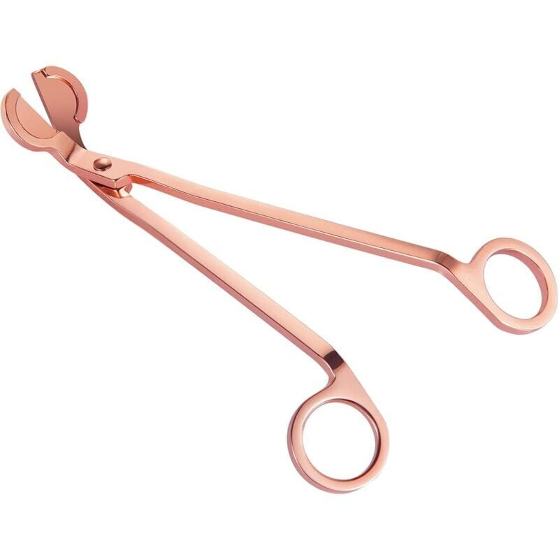 foto del prodotto confezione da 1 taglia stoppini per candele, oro rosa, taglia stoppini di ricambio in acciaio inossidabile lucido, accessori per candele, taglierino