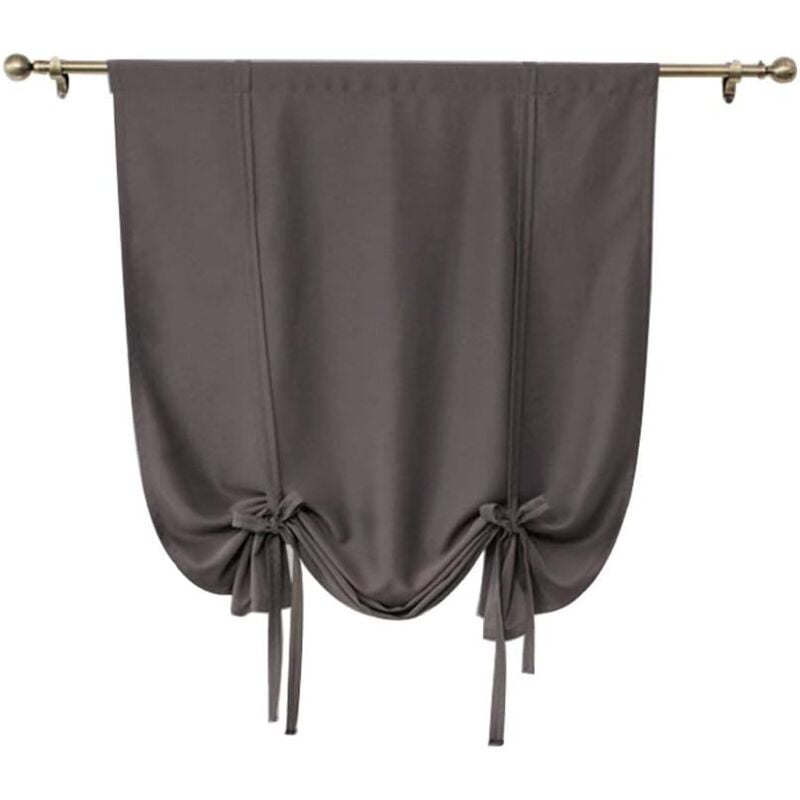 foto del prodotto confezione da 1 tenda oscurante corta da annodare, tenda romana semplice per piccole finestre