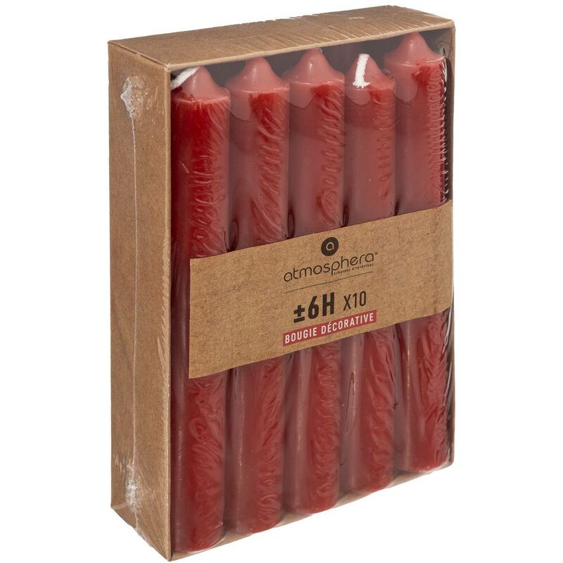 foto del prodotto confezione da 10 candele a bastoncino rosse da 45 g atmosphera cr ateur d int rieur