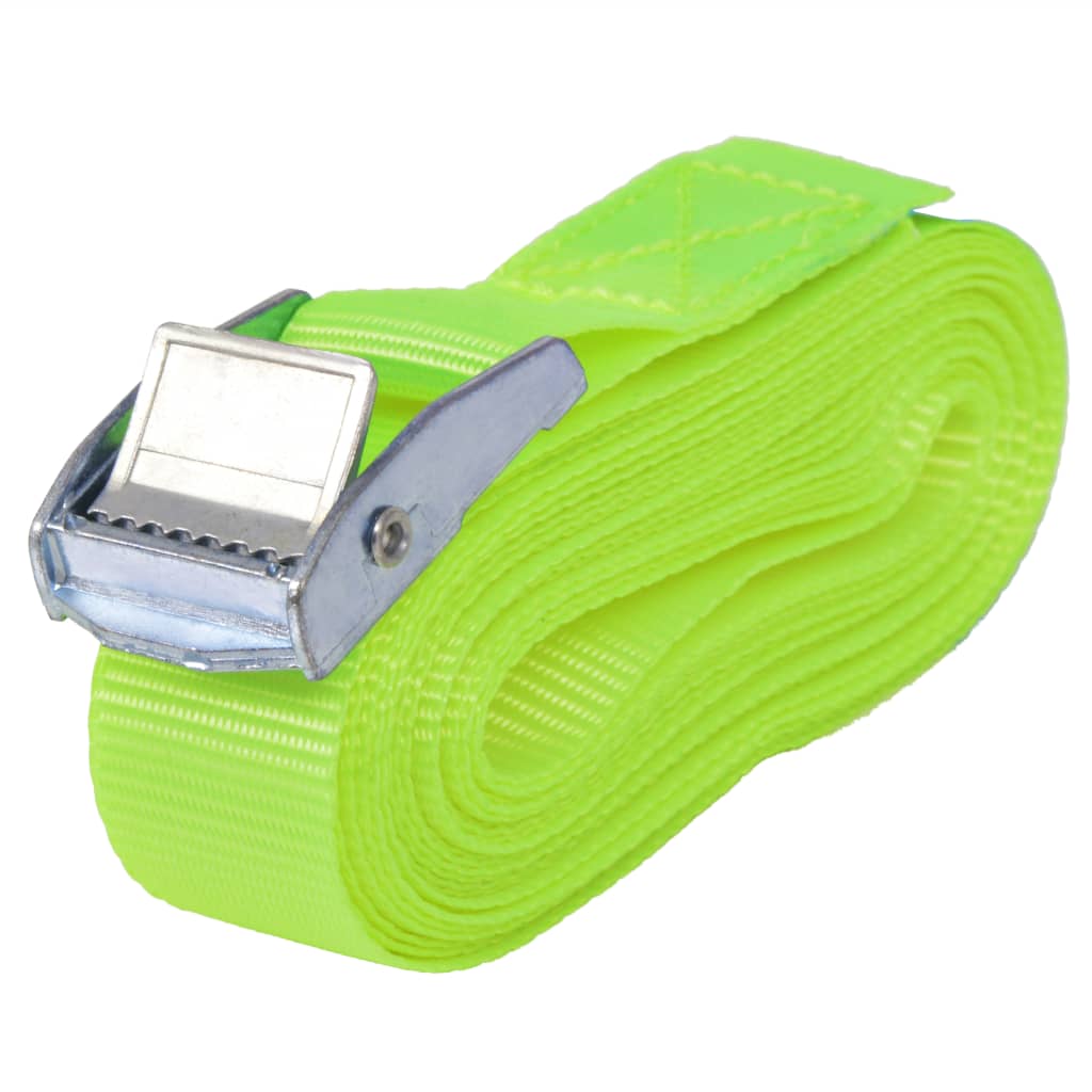 foto del prodotto confezione da 10 cinghie 0,25 ton 5 m x 25 mm rimorchio trasporto verde fluorescente 02 0003531