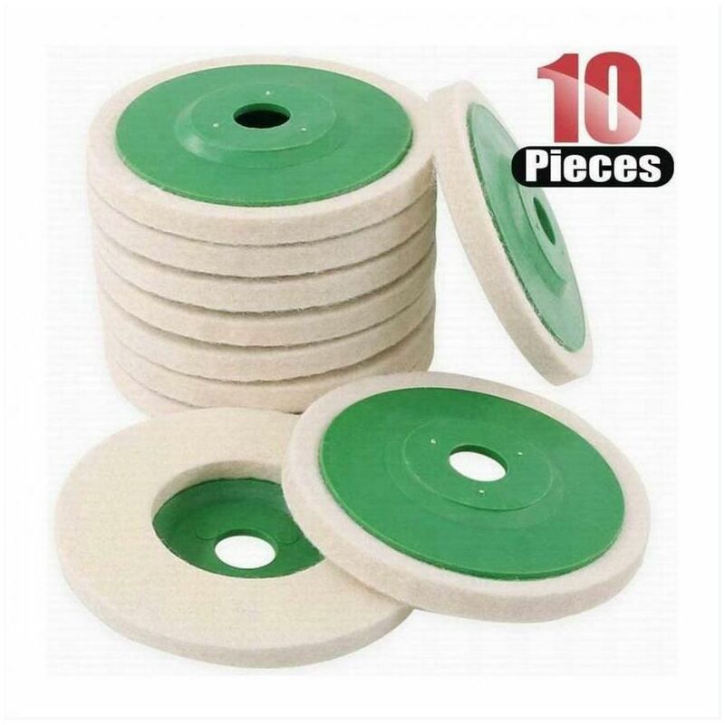 foto del prodotto confezione da 10 dischi per lucidatura smerigliatrice angolare in lana da 4 pollici 10 cm 