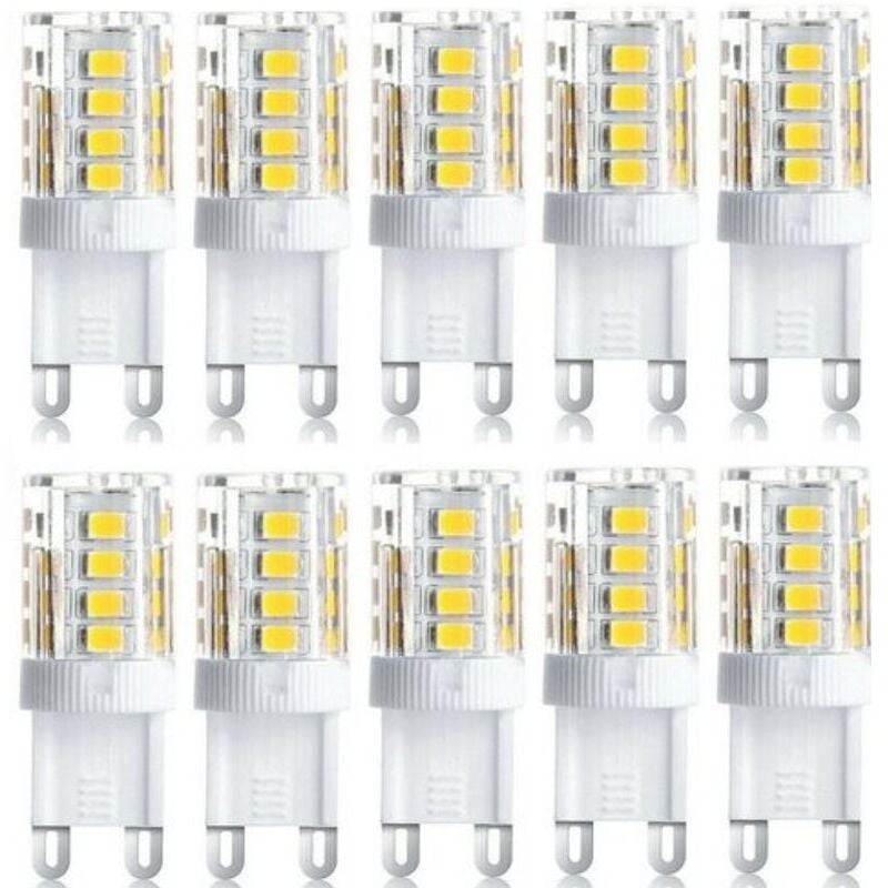 foto del prodotto confezione da 10 faretti led, luce decorativa led, lampadina led g9, 5 w bianco caldo bianco freddo, lampadine led a risparmio energetico, lampadina