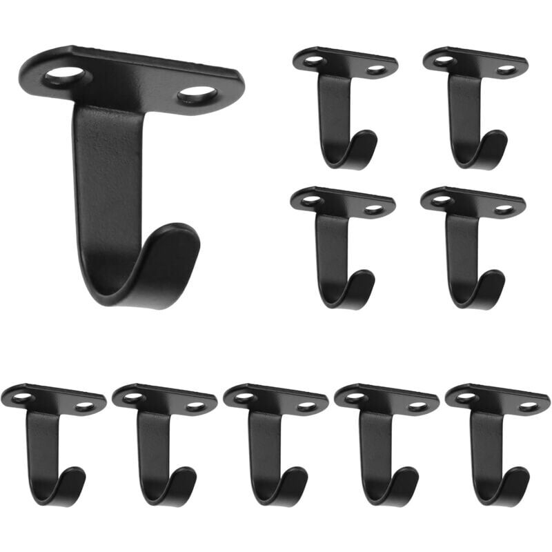 immagine 0 del prodotto confezione da 10 ganci da soffitto in acciaio inox con vite, sotto mensola, per asciugamani, accappatoi, robusti ganci per vestiti, per guardaroba,