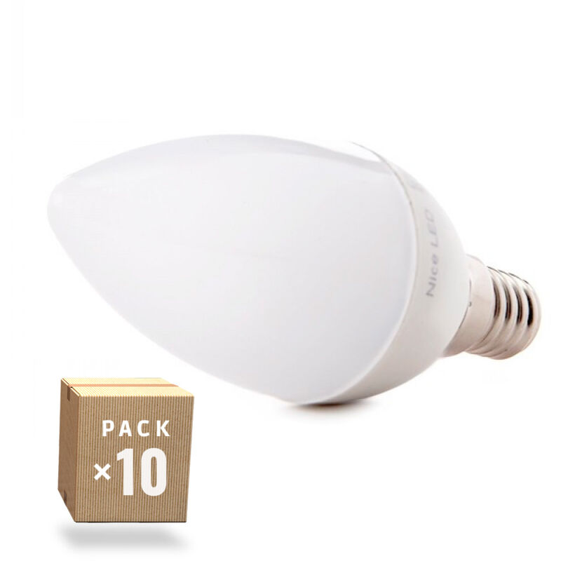 foto del prodotto confezione da 10 lampade led a candela 2835smd e14 5w 410lm 40.000h