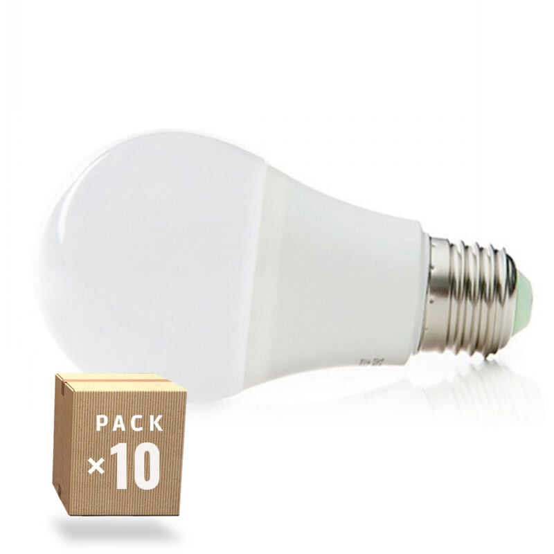 foto del prodotto confezione da 10 lampade led sferiche alluminio pc e27 9w 810lm 40.000h