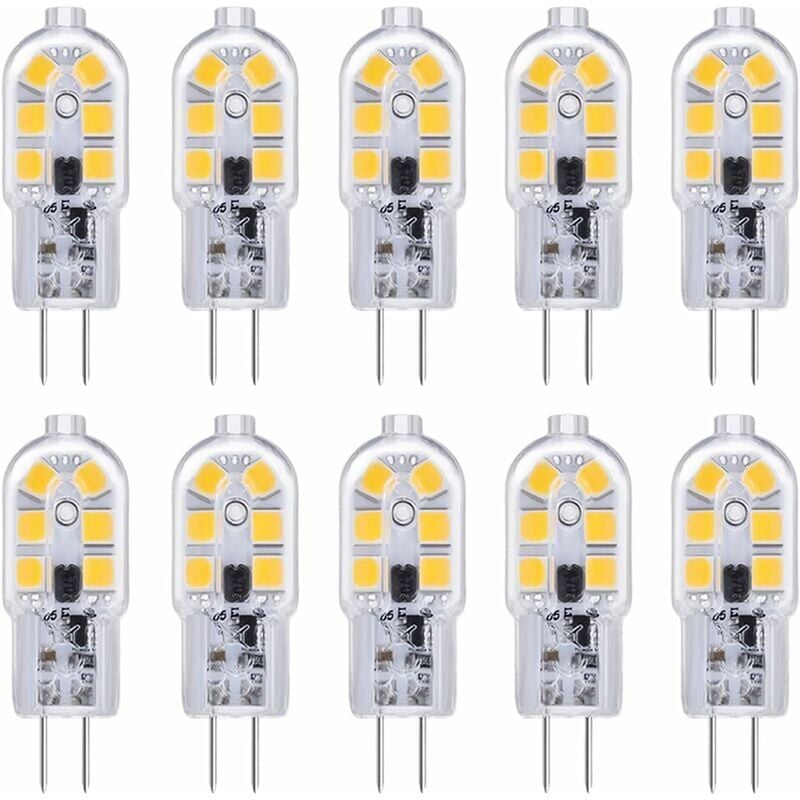 foto del prodotto confezione da 10 lampadine led g4 12v 2w bianco freddo 6000k 200lm copertura cucina per camper non dimmerabile