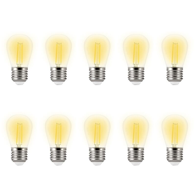 foto del prodotto confezione da 10 lampadine led per catena di luci e27 st45 2w bianco caldo 2200k wisdom