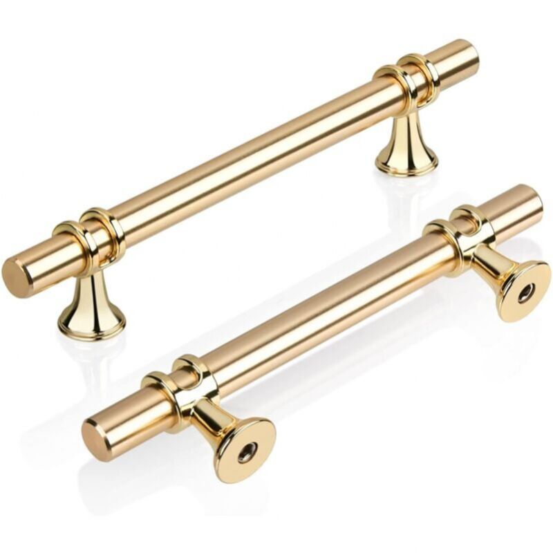 foto del prodotto confezione da 10 maniglie per porte, maniglie per mobili in lega di zinco, pomelli per cassetti per cucina, bagno, camera da letto 160 mm oro