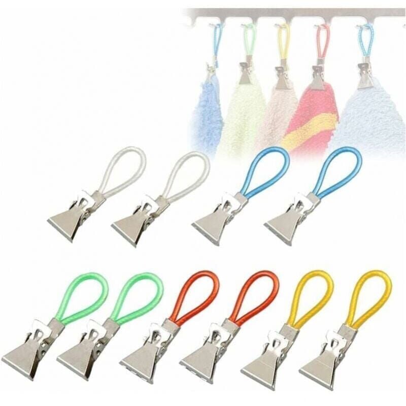 foto del prodotto confezione da 10 mollette per strofinacci da cucina, mollette per strofinacci, mollette per strofinacci, ganci per strofinacci, porta strofinacci,