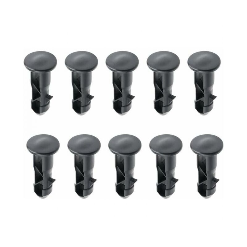foto del prodotto confezione da 10 perni per cerniera del coperchio del bidone della spazzatura in plastica nera da 65 x 18 mm per bidoni domestici e commerciali da