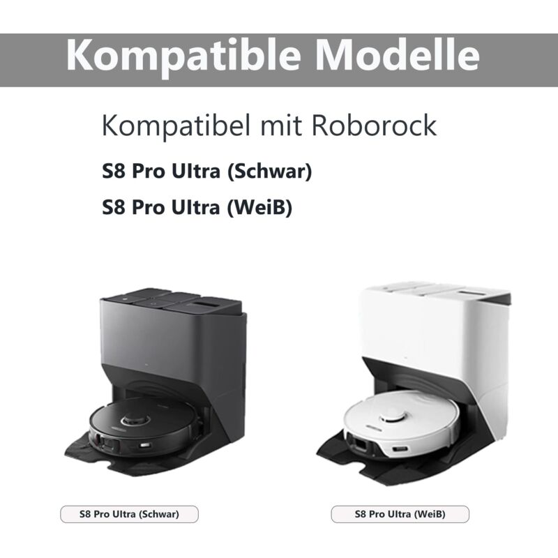 foto del prodotto confezione da 10 pezzi per set di accessori roborock s8 set di accessori roborock 4 sacchetti per la polvere, 4 mop, 2 spazzole laterali, pezzi di