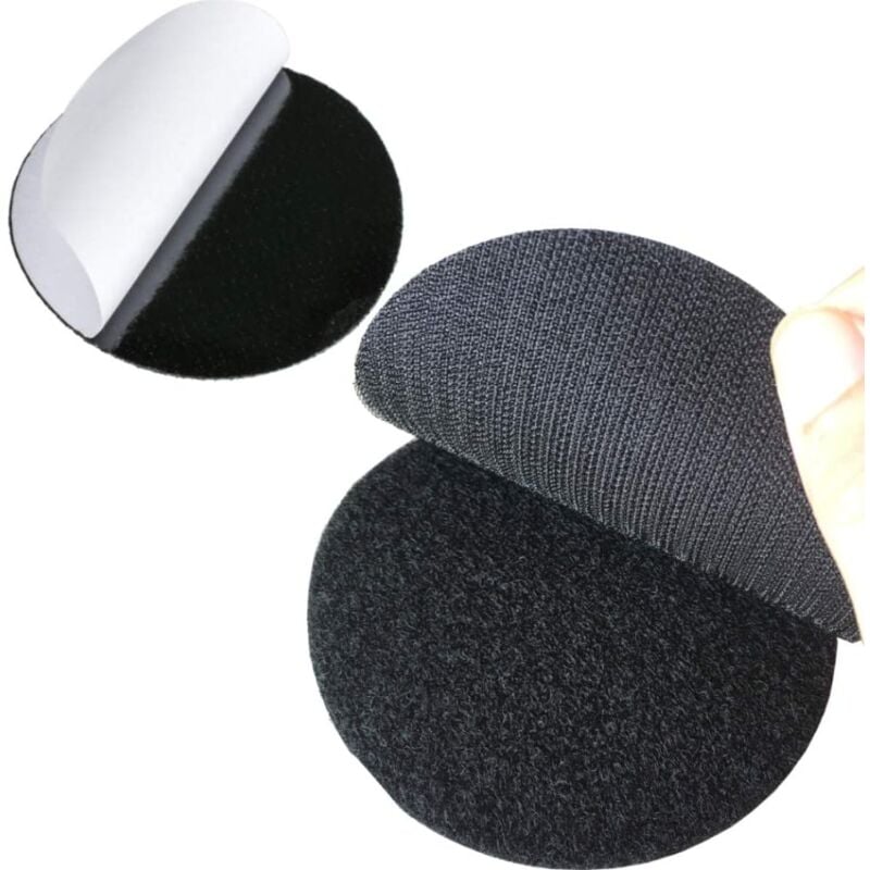 foto del prodotto confezione da 10 punti adesivi rotondi da 6 cm con retro super adesivo, rimovibili, perfetti per casa o ufficio nero bebusingoto