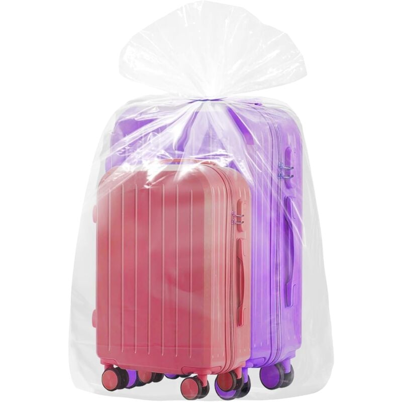 foto del prodotto confezione da 10 sacchetti di plastica trasparente extra large 100 x 150 cm 227 l borsa antipolvere per bagagli, valigie, mobili, trapunte,