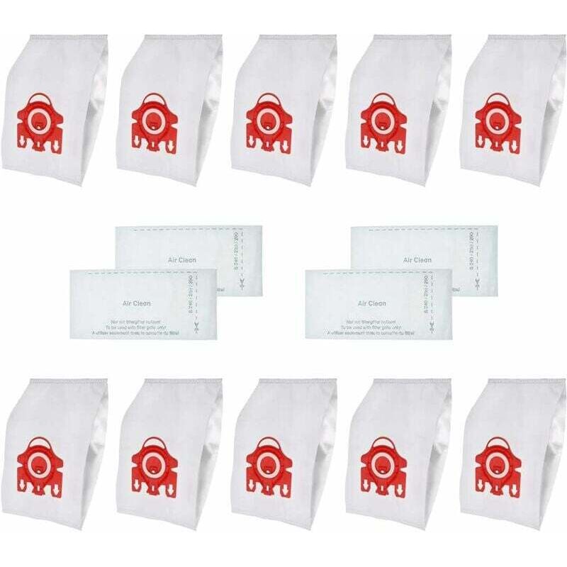 foto del prodotto confezione da 10 sacchetti di ricambio di tipo sintetico per aspirapolvere miele fjm c1 e hoover c2 con 4 filtri hepa