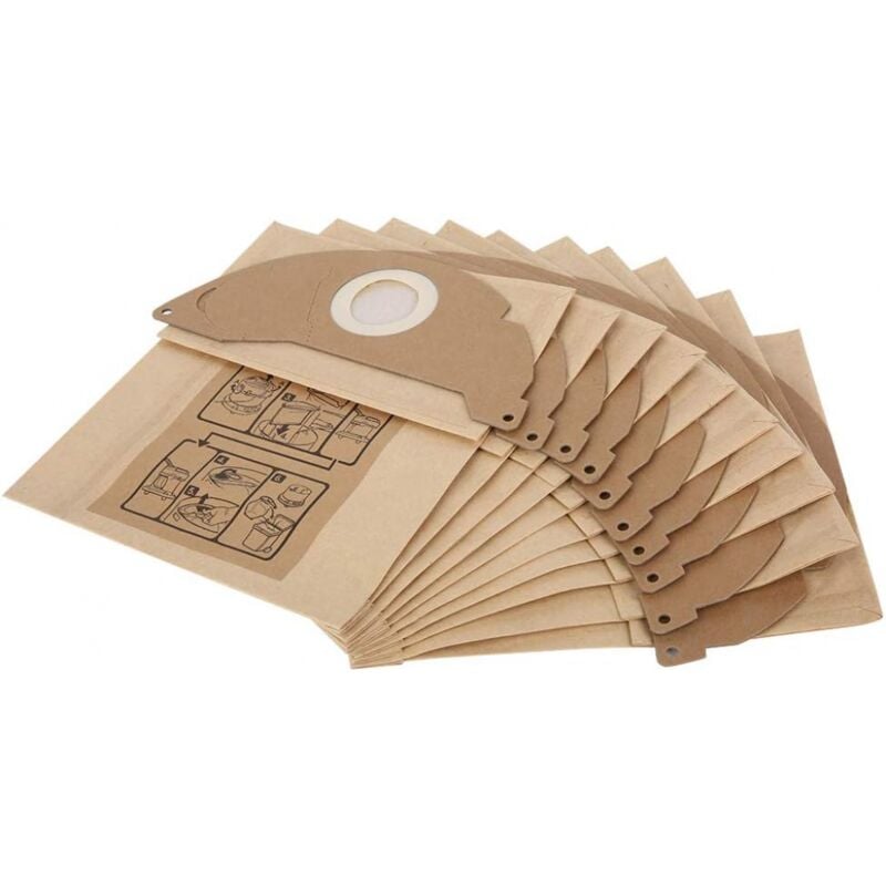 foto del prodotto confezione da 10 sacchetti di ricambio per aspirapolvere k rcher wd2 mv2 wd2250 a2004 a2054 6.904-322.0