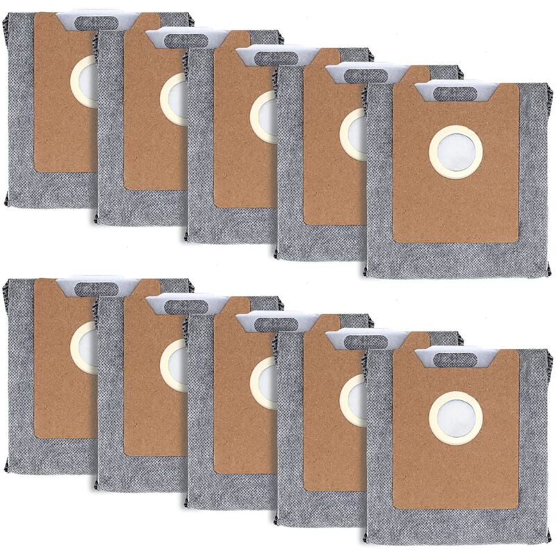 foto del prodotto confezione da 10 sacchetti di ricambio per la polvere per stazione di svuotamento automatico robot eufy clean g35 , g40 , g40 hybrid , accessori per