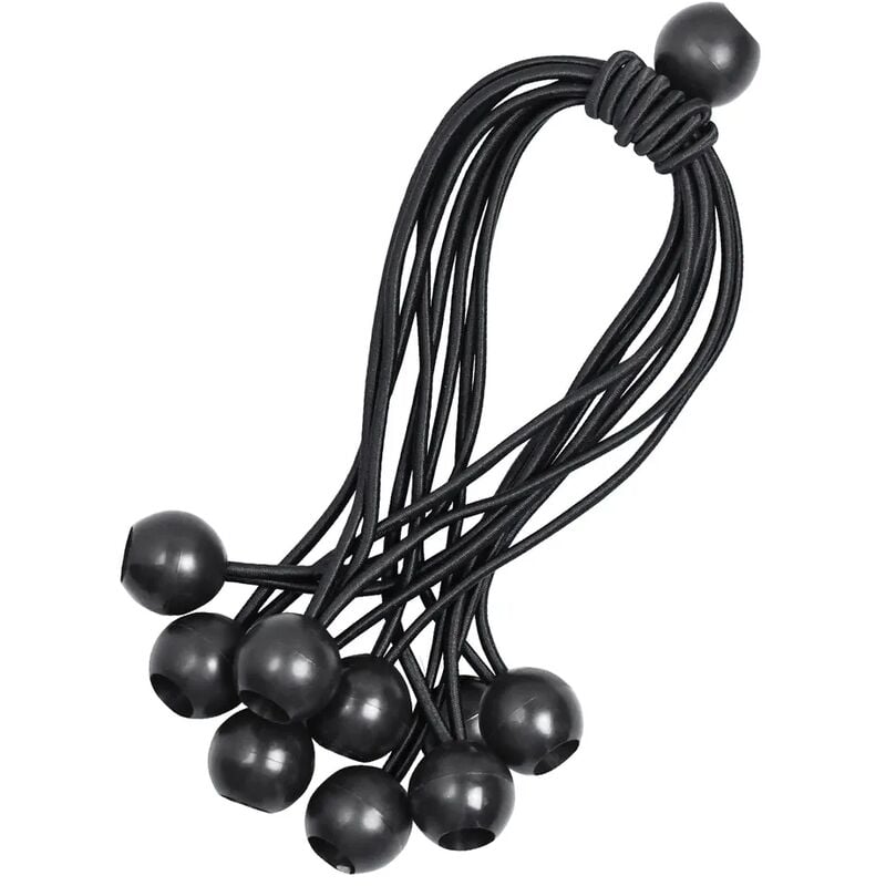 foto del prodotto confezione da 10 tenditori con sfera, anelli di estensione, gomma di tensione altamente elastica, 22,5 cm, gommini per tende, tenditori in gomma per