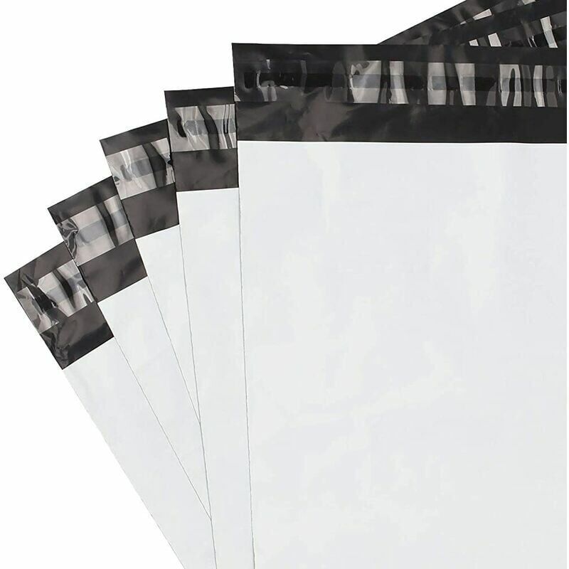 foto del prodotto confezione da 100 buste in plastica a3 per la spedizione, busta per la spedizione di pacchi di grande formato vintage 30 x 42 cm, la busta per la