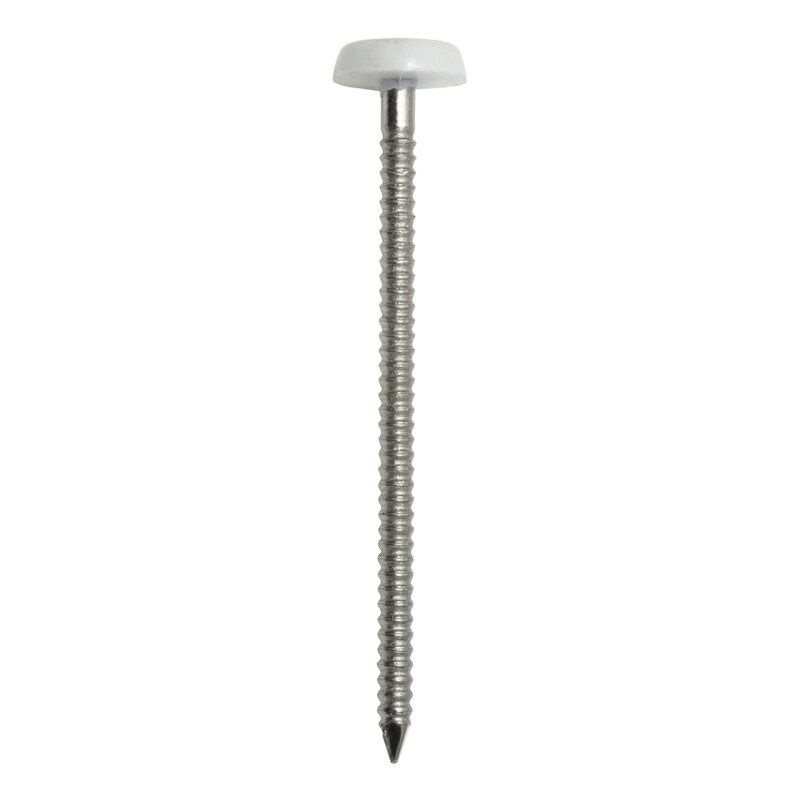 foto del prodotto confezione da 100 chiodi ad anello acton a4 in acciaio inox testa bombata in pvc 50 x 2,5 mm 647882,5x50cdt100p