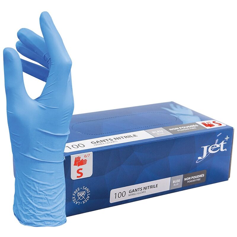foto del prodotto confezione da 100 guanti in nitrile t.s 6 7 cristal hygiene monouso en374 fgnitri6