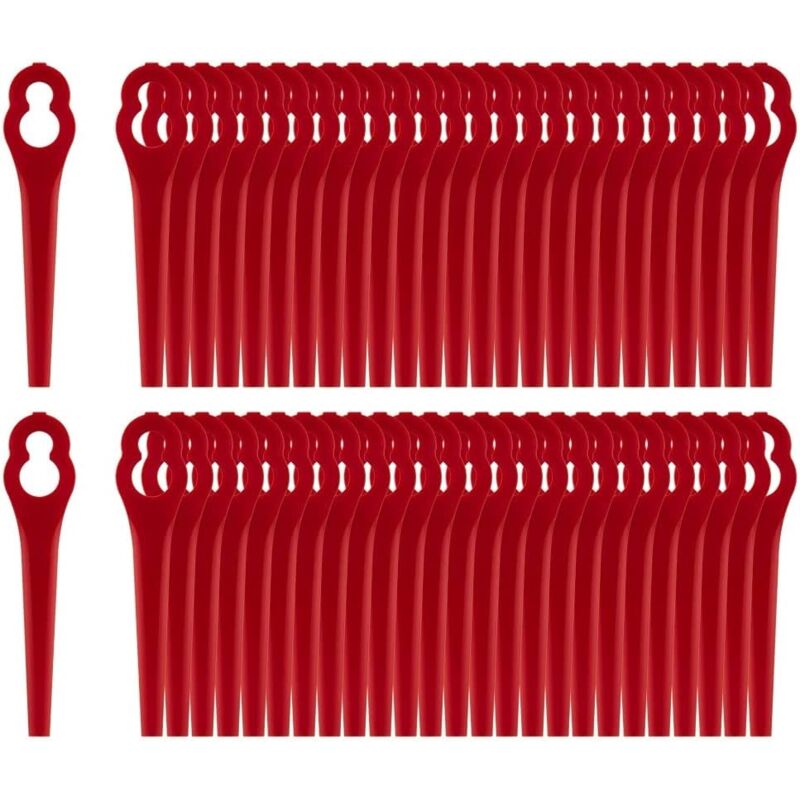 foto del prodotto confezione da 100 lame di ricambio compatibili con decespugliatore a batteria einhell lama in plastica per decespugliatore einhell