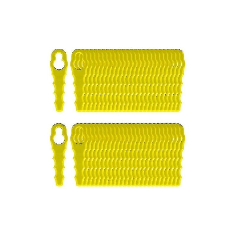 foto del prodotto confezione da 100 lame di ricambio compatibili per tagliabordi ryobi, lame a doppio dente rac155 rac157 rac158 zzy