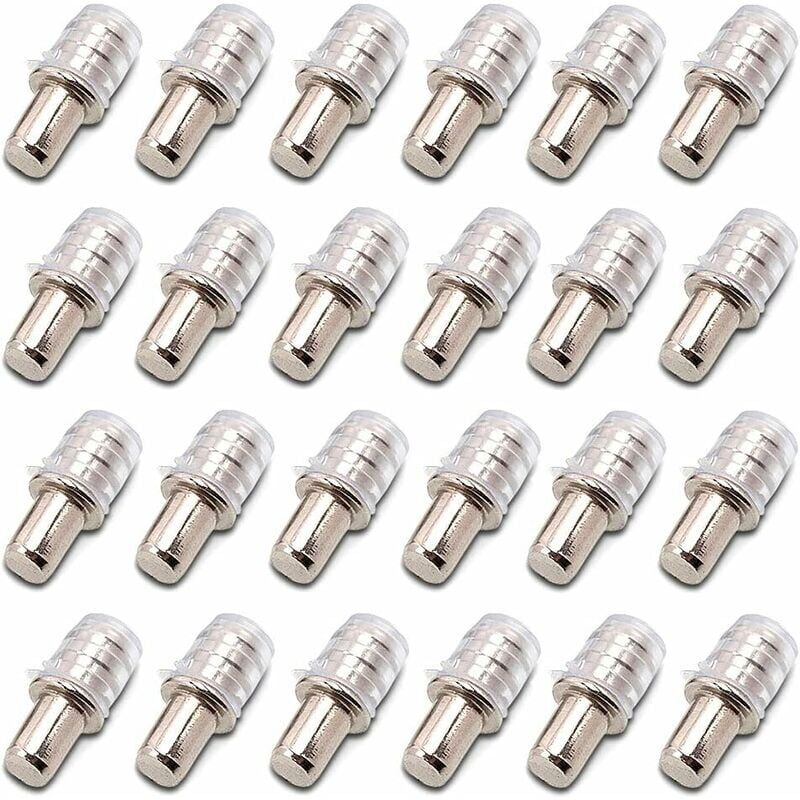 foto del prodotto confezione da 100 perni per ripiani, supporti per ripiani, perni di inserimento, perno di supporto per ripiani, 5 mm, con manicotto in gomma per