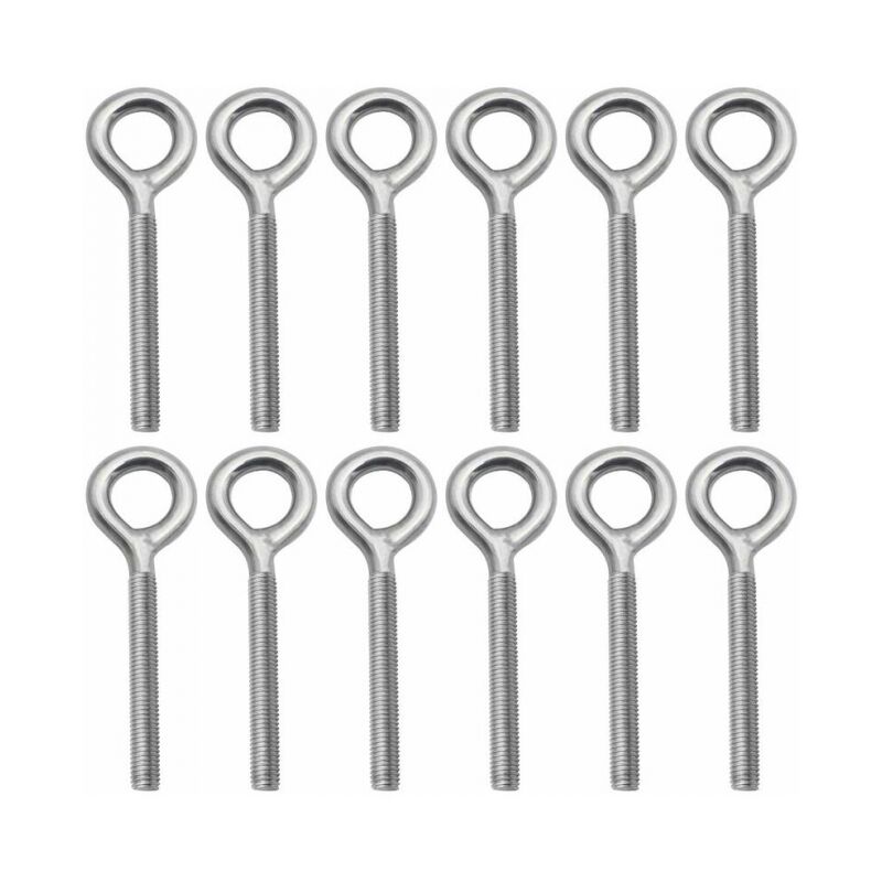 foto del prodotto confezione da 12 - bulloni ad occhiello in acciaio inossidabile m8 304 bullone ad occhiello vite ad occhiello per macchina da esterno swing