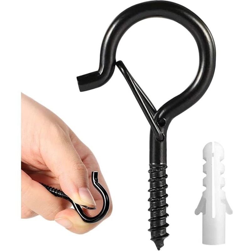 foto del prodotto confezione da 12 ganci a vite, ganci a vite per soffitto, ganci per appendere per uso interno ed esterno, luci di natale, filo per esterni, luci a