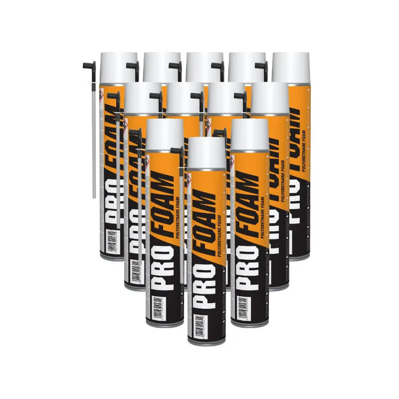 foto del prodotto confezione da 12 pro foam schiuma poliuretanica, manuale pu, 700 ml