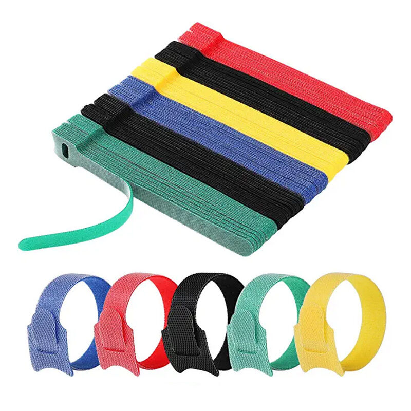 foto del prodotto confezione da 120 fascette fermacavi in nylon riutilizzabili, 150 mm x 12 mm fascette fermacavi regolabili con gancio e passante per uffici,