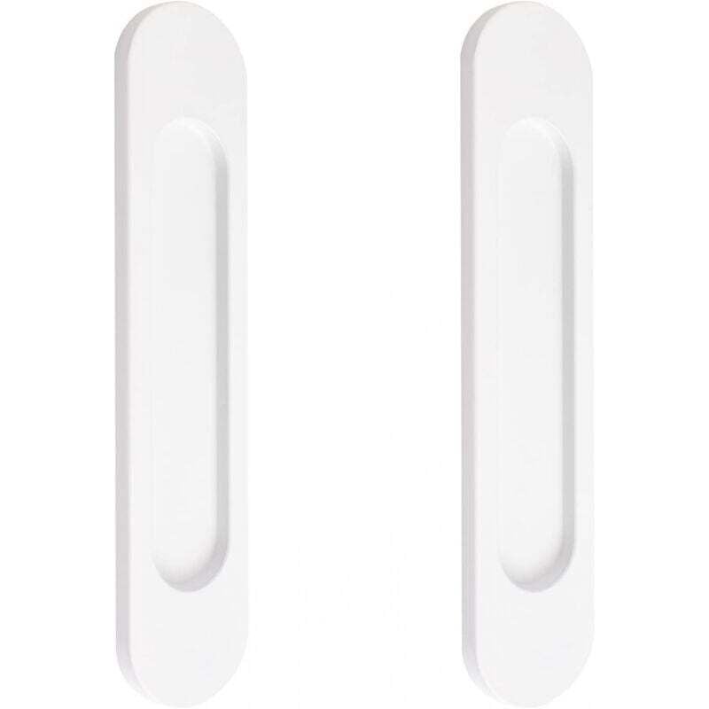 foto del prodotto confezione da 15 cm di maniglie ovali argentate per porte scorrevoli, maniglie piatte autoadesive in alluminio per porte scorrevoli da fienile,