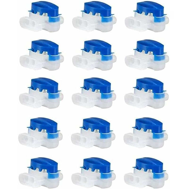 foto del prodotto confezione da 15 connettori per cavi impermeabili connettori per cavi elettrici a crimpare a 3 fori connettori per tosaerba riempiti di gel, 314